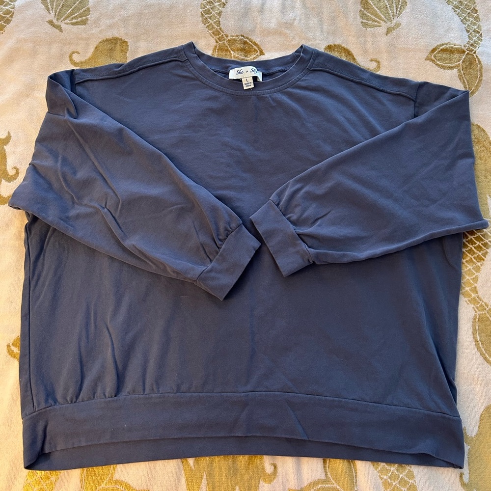 She + Sky 100% cotton long sleeve shirt top - Size L
